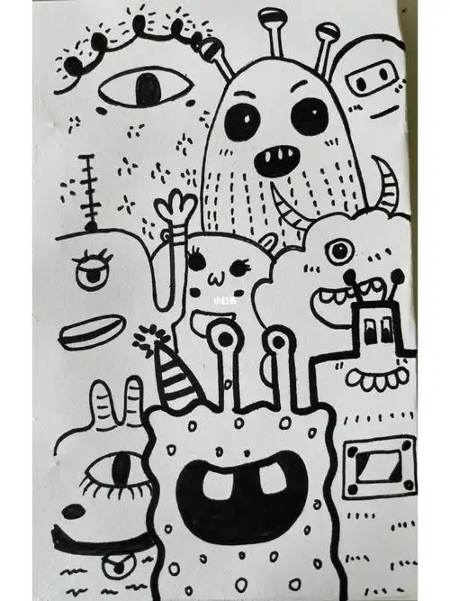 小怪兽简笔画临摹