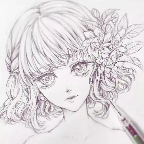 动漫少女素描图片可爱(一波素描动漫美女又强势来袭) - 赤虎壹号