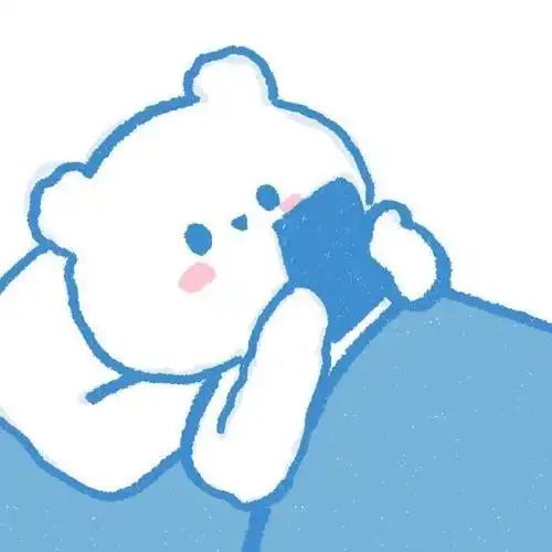 简笔画蓝色小熊头像