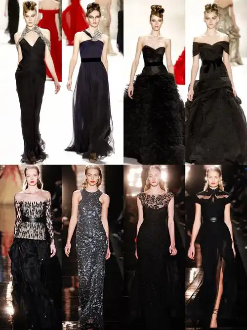 979 | 黑色系高级定制晚礼服长裙抹胸礼服