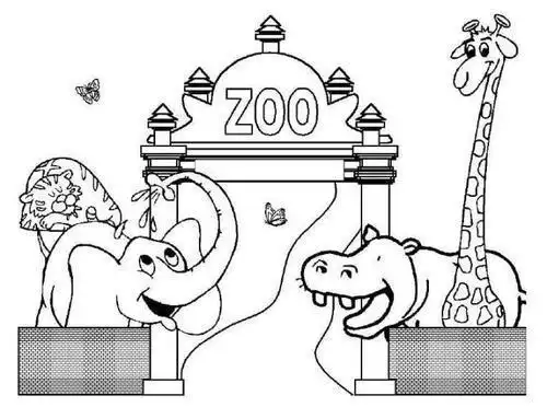 动物园大门画简笔画