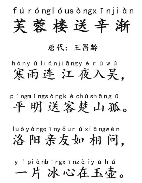 每天读一首好诗:王昌龄《芙蓉楼送辛渐》【70】