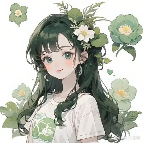 可爱女生头像绿色系治愈系小清新