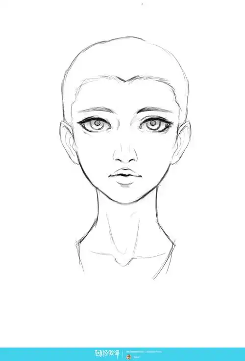 游戏原画设计培训课程之如何画女性头像的正面