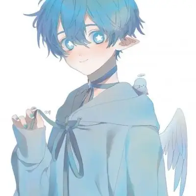 林川动漫卡通蓝色可爱男诗意图片孩子小清新