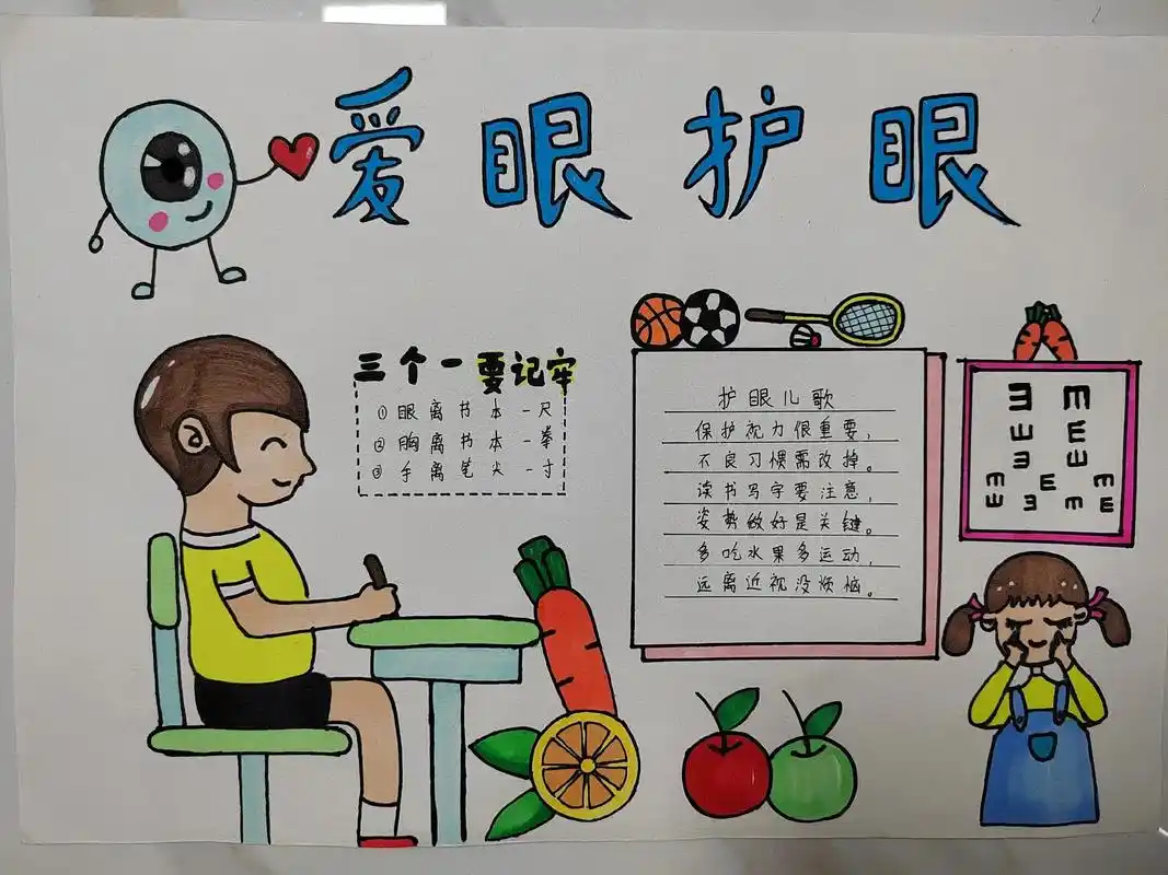 爱眼护眼#爱护眼睛保护视力手抄报 #保护眼睛从我做起  - 抖音