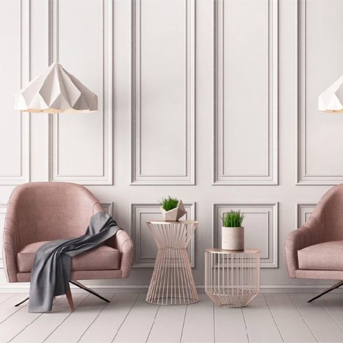 方框ins网红直播拍照背景墙壁纸3d壁画石膏线墙布欧式服装店墙纸