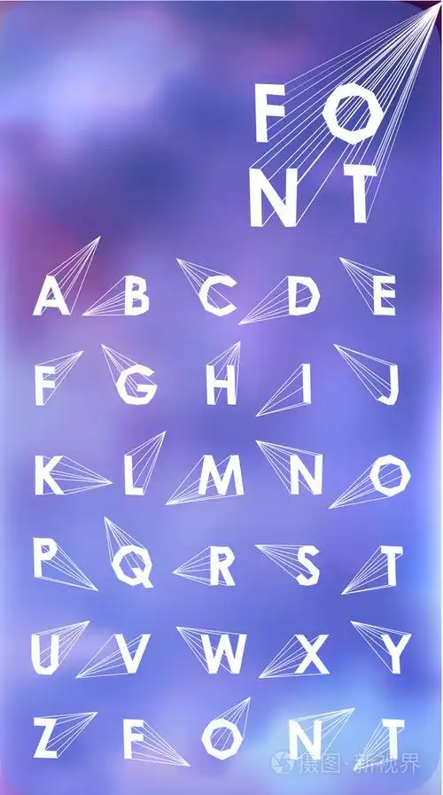 阴影线矢量低聚字母字体