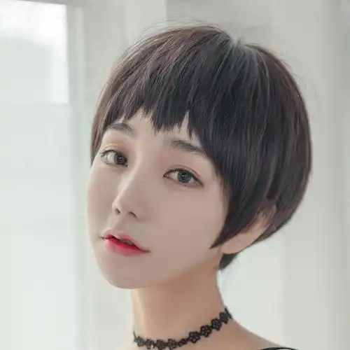 二次元帅气狗啃式刘海假发女短发造型自然逼真蓬松奶奶灰bobo头套