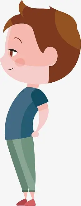 矢量图卡通男孩侧脸