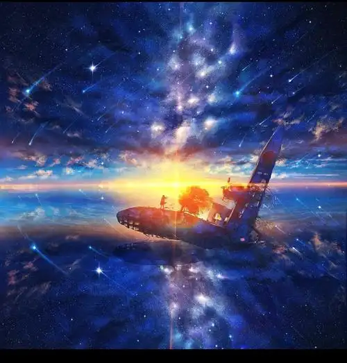 二次元男生头像星空