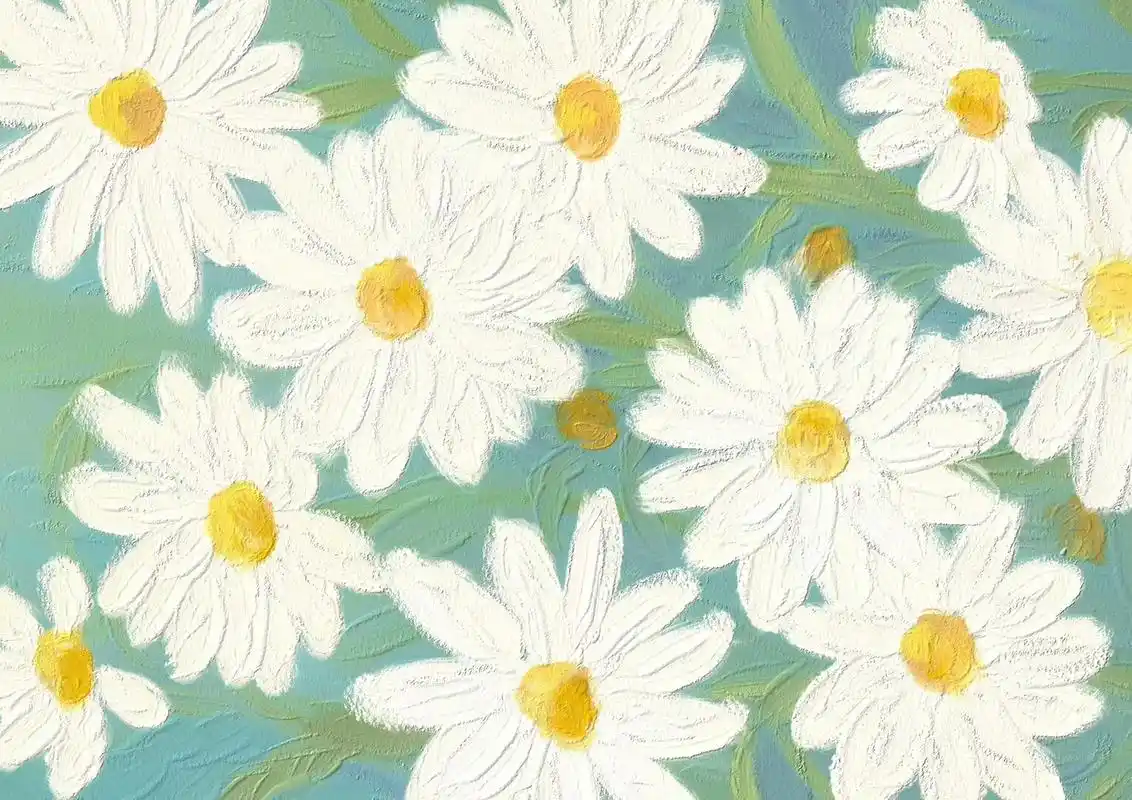 这才是春天改用的壁纸呀!油画风小雏菊 自用款 手感真的很赞!