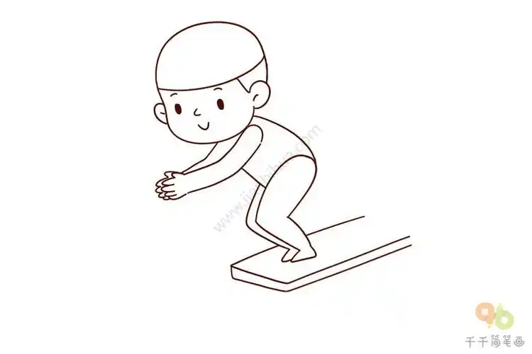跳水运动员简笔画教程