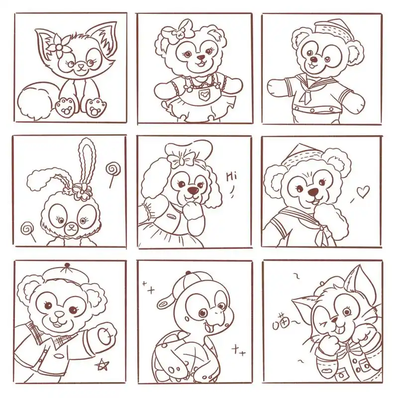 简笔画教程/玲娜贝儿 星黛露 玲娜贝儿和她的朋友们  达菲熊家族