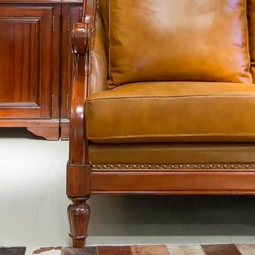 台森 现代经典美式 鹅掌楸木 jm-683-2双人沙发 1438*951*975促销_台