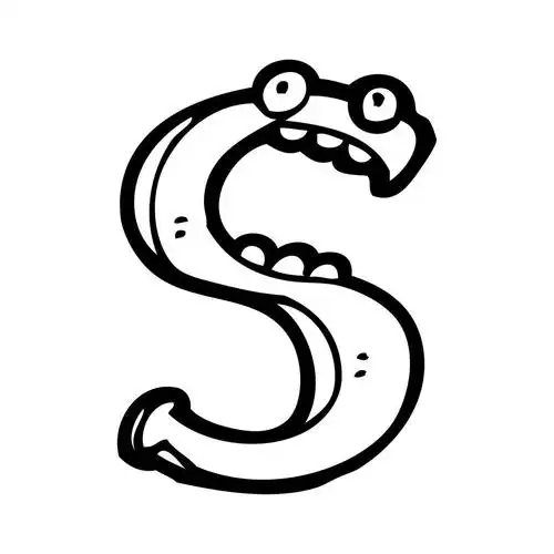 卡通字母 s,矢量, 卡通白色背景上的字母 s