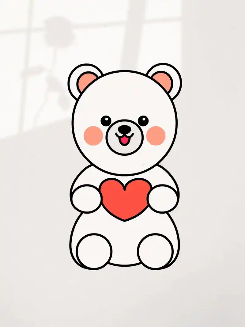 四个数字6画可爱的小熊.#简笔画 #每日一画 #动物简笔画  - 抖音