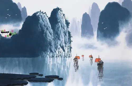 广西艺院 张泉踪《风光,》彩墨漓江山水画创始人 独家授权0430