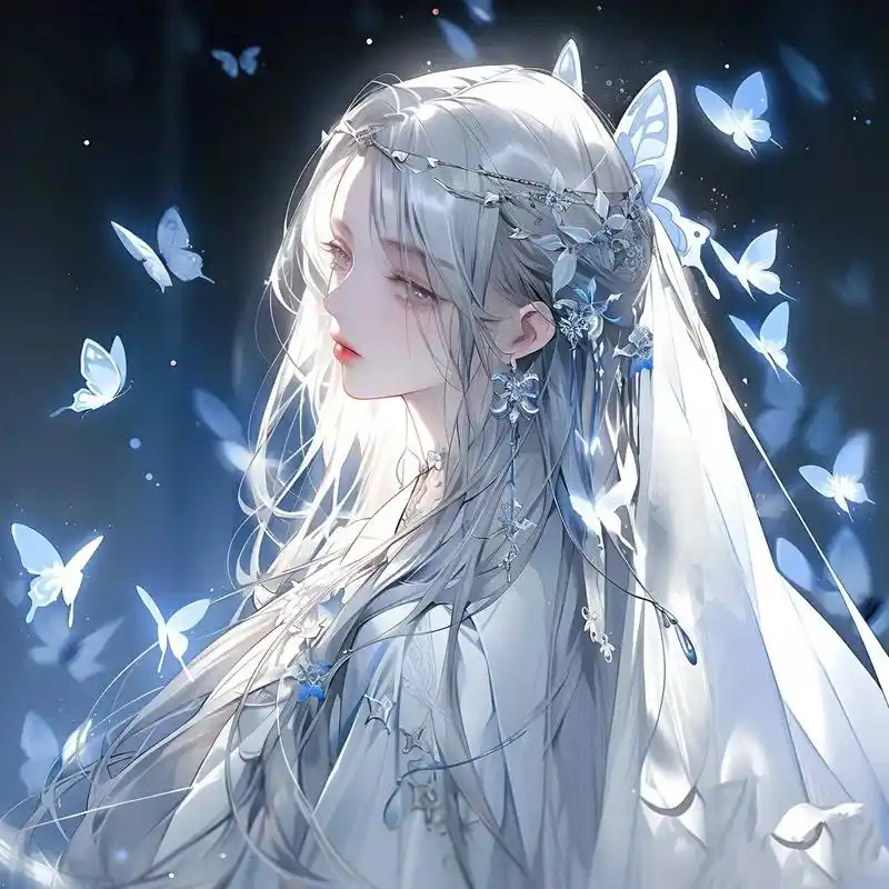 蓝色古风仙气闺蜜头像