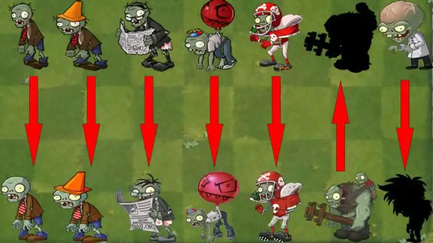 pvz2僵尸进化论 1代的僵尸vs2代的僵尸