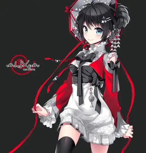 人物长发动漫动漫女孩nanakomatsu娱乐电视友服装blackribbons黑发