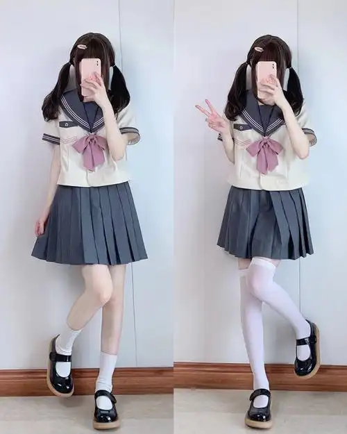 jk制服水手服搭短袜还是过膝袜好呢