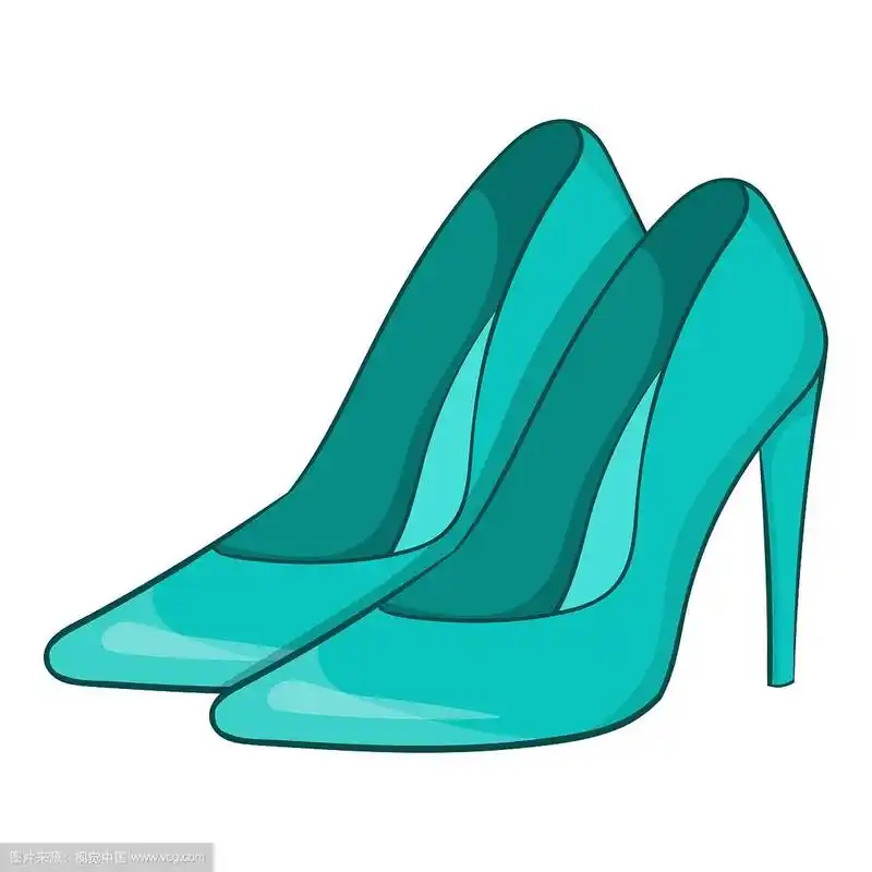 女人蓝色鞋子图标卡通风格