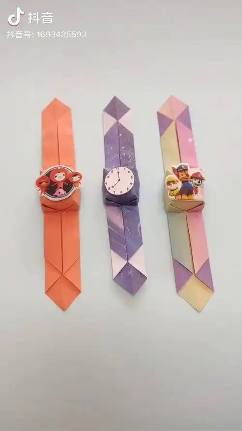 可爱的手表既简单又好看一张纸就能折出来折纸亲子手工儿童手工折纸