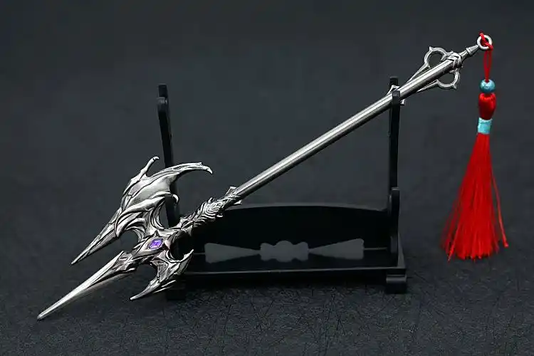 斗罗玩具龙王传说唐三海神叉伸缩剑天圣裂渊22伸长28cm兵器模