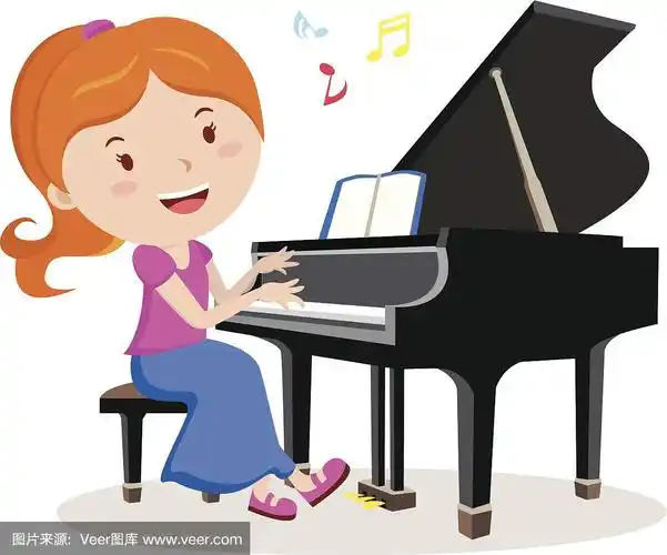 女孩弹钢琴.钢琴家.