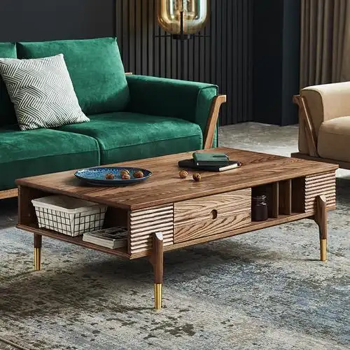 思欧迪北欧轻奢全实木茶几意式极简白蜡木茶水桌简约矮桌高档茶台