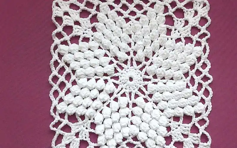 毛线编织小妙招,方块花型图案的钩织方法,学习起来很简单!