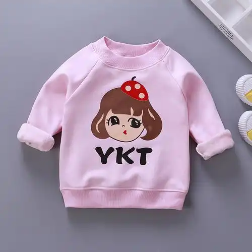 童装加绒卫衣新款儿童保暖卫衣春季韩版宝宝衣服套头衫