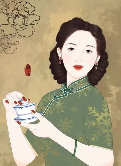 民国美人_yudian___插画师作品_涂鸦王国gracg.com