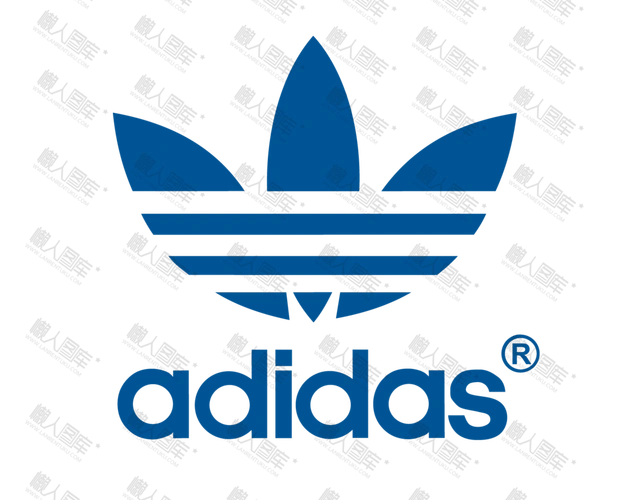 蓝色adidas三叶草图标