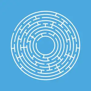 蓝色圆形的迷宫图片