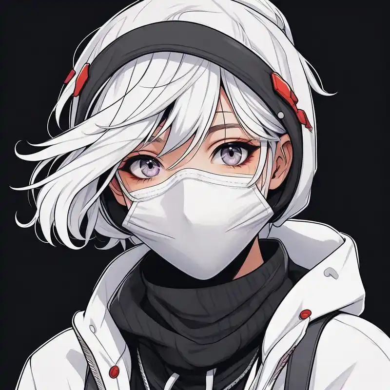 01二次元口罩女生头像93 哇塞!