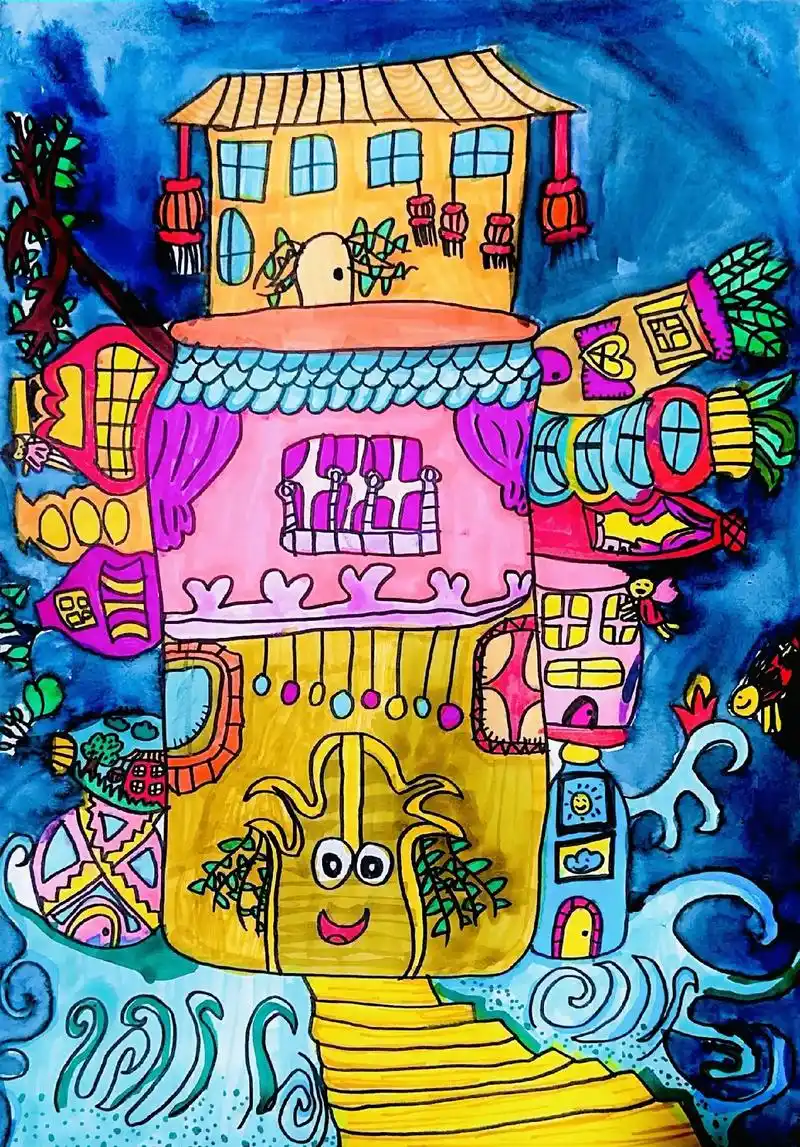 儿童创意综合画-出彩中国95获奖优秀作品.