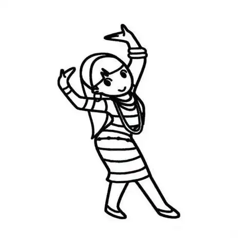 儿童简笔画可爱的佤族少女