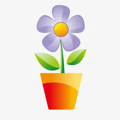 植物设计卡通盆栽花卉设计矢量图