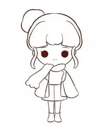 戴围巾的小姐姐怎么画戴围巾的小姐姐简笔画画法步骤教程阿姨简笔画