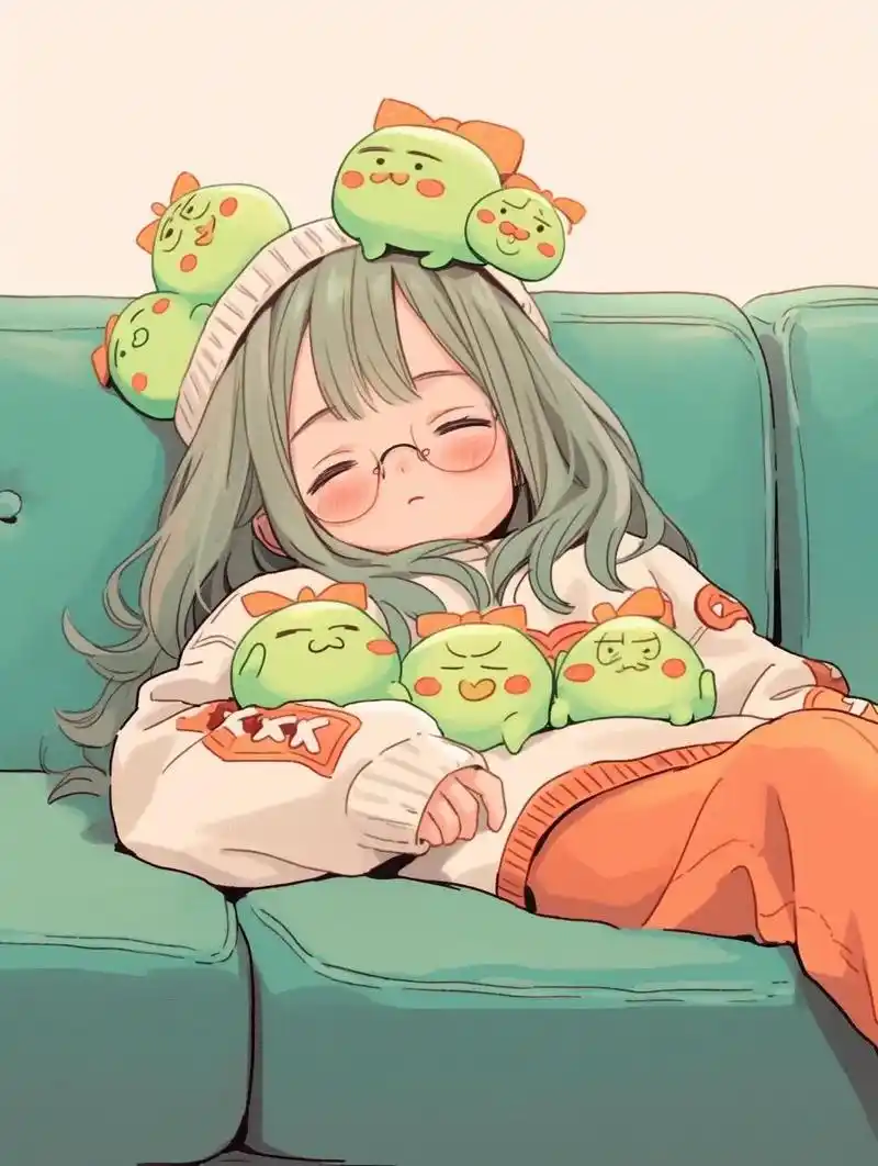 创作灵感 葛优躺女生头像|夏天绿色系|搞怪叛逆头像|||# - 抖音