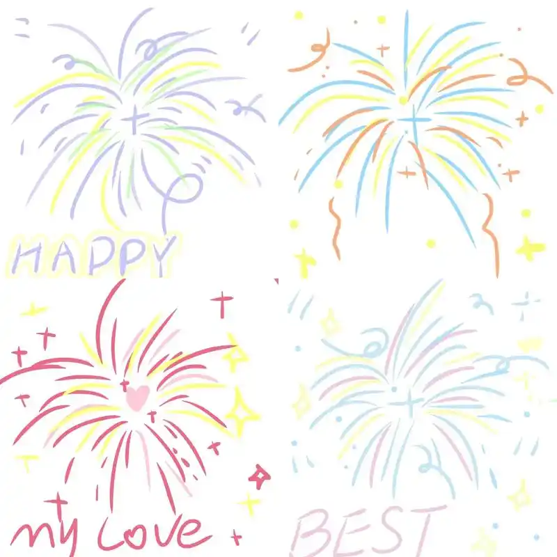 平板绘画96 烟花合集 - 抖音