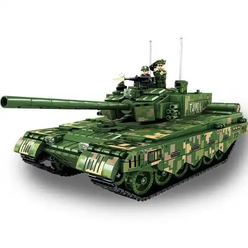 玩具t34装甲车99a主战军事积木拼插模型乐高坦克中国六一男孩拼装