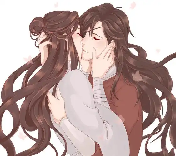 花城和谢怜亲密接吻图