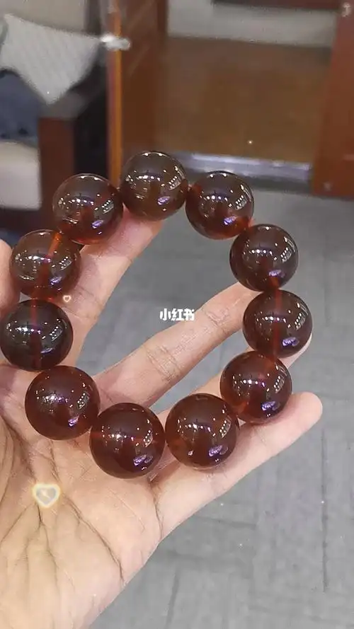 缅甸棕红琥珀手串男士