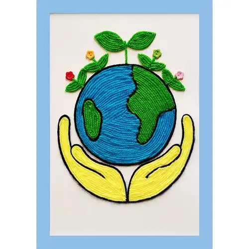 贴画幼儿园保护地保护玩具环保新奇创意粘贴手工课手工创意粘贴类