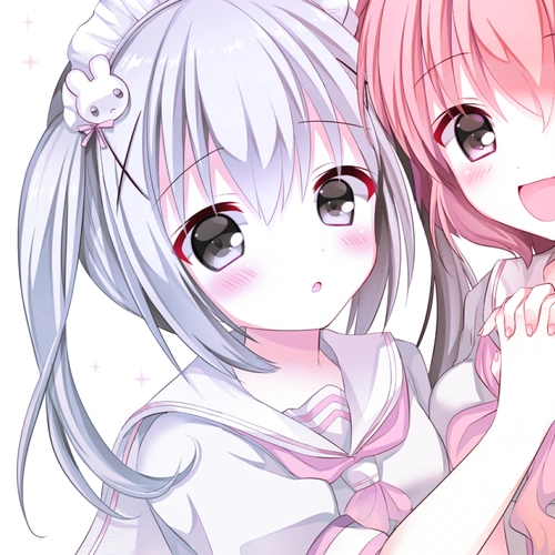 插画|唯美两人闺蜜头像!我和你比起来,真是小可爱见大可爱