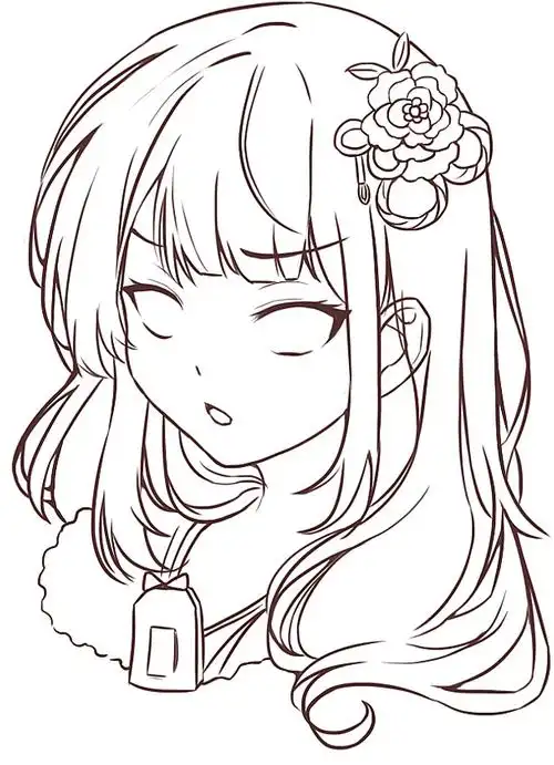 人物头像-儿童画,卡通画线稿图