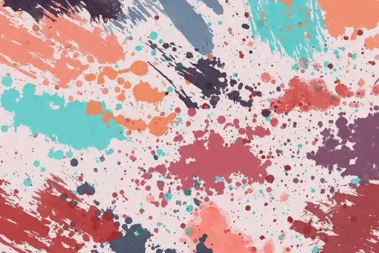 飞溅的抽象油漆背景图片-紫色黄色多种油墨喷溅效果背景素材-高清图片